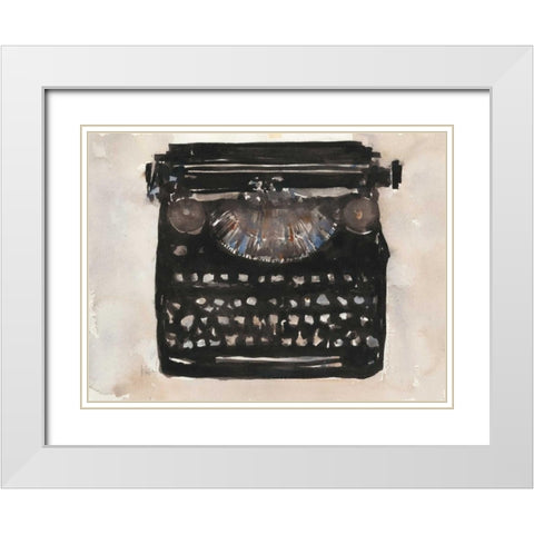 Typing I White Modern Wood Framed Art Print with Double Matting by Dixon, Samuel