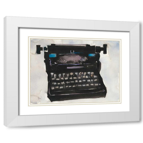 Typing II White Modern Wood Framed Art Print with Double Matting by Dixon, Samuel