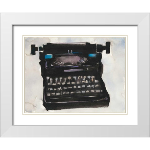 Typing II White Modern Wood Framed Art Print with Double Matting by Dixon, Samuel