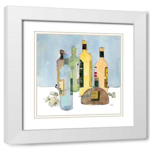 Garlic and Oil II White Modern Wood Framed Art Print with Double Matting by Dixon, Samuel