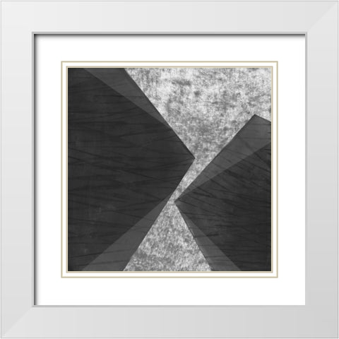Orchestrated Geometry V White Modern Wood Framed Art Print with Double Matting by Chandler, Sharon