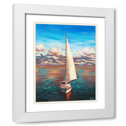 Sunset Cruise II White Modern Wood Framed Art Print with Double Matting by Vitaletti, Carolee