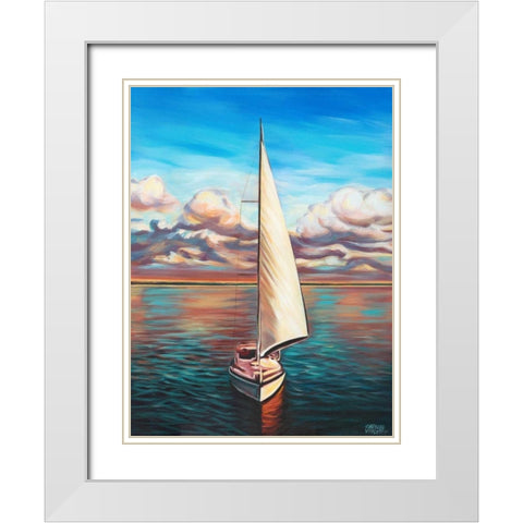 Sunset Cruise II White Modern Wood Framed Art Print with Double Matting by Vitaletti, Carolee