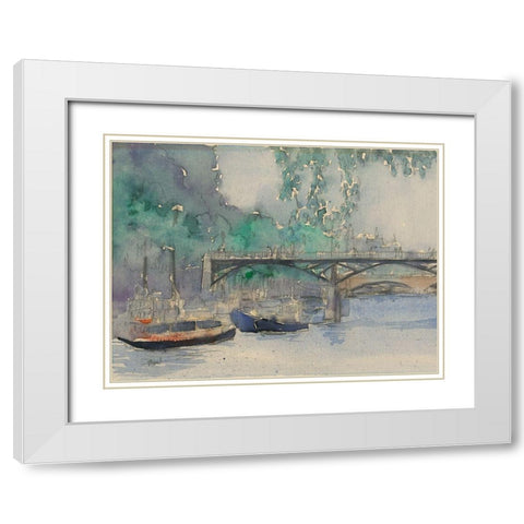 Custom Venice Watercolors V White Modern Wood Framed Art Print with Double Matting by Dixon, Samuel