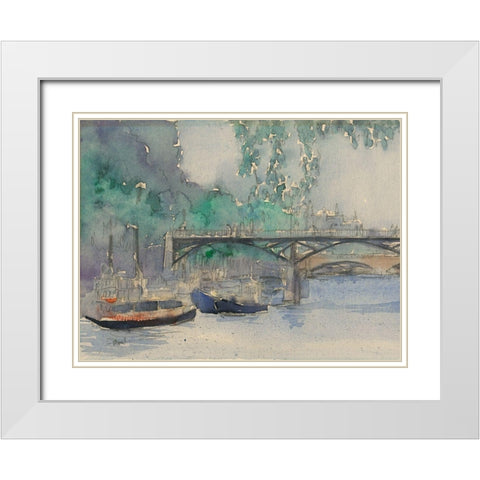 Custom Venice Watercolors V White Modern Wood Framed Art Print with Double Matting by Dixon, Samuel