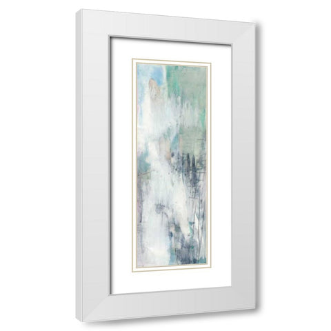 Indigo and Mint I White Modern Wood Framed Art Print with Double Matting by Goldberger, Jennifer