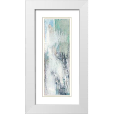 Indigo and Mint I White Modern Wood Framed Art Print with Double Matting by Goldberger, Jennifer