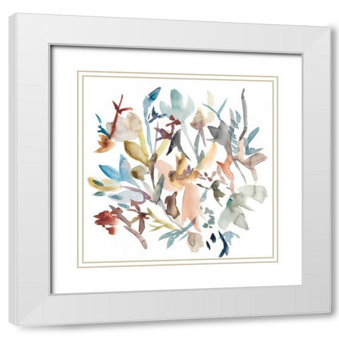 Forest Flowers I White Modern Wood Framed Art Print with Double Matting by Zarris, Chariklia