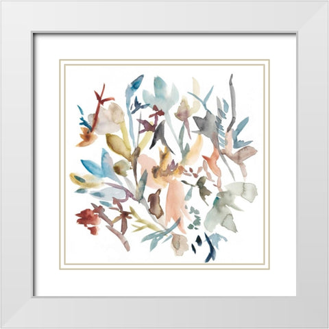 Forest Flowers I White Modern Wood Framed Art Print with Double Matting by Zarris, Chariklia
