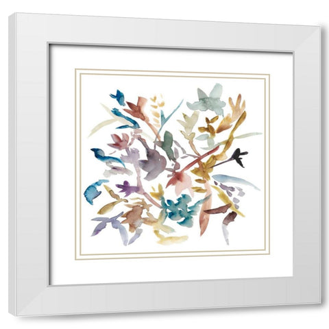 Forest Flowers II White Modern Wood Framed Art Print with Double Matting by Zarris, Chariklia