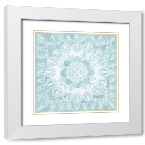 Spa Batik Rosette I White Modern Wood Framed Art Print with Double Matting by Zarris, Chariklia