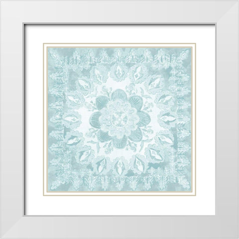 Spa Batik Rosette I White Modern Wood Framed Art Print with Double Matting by Zarris, Chariklia
