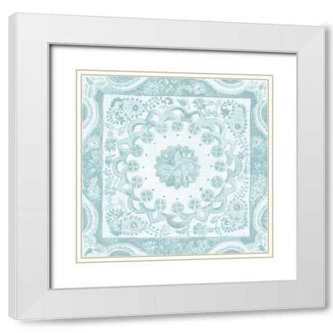 Spa Batik Rosette II White Modern Wood Framed Art Print with Double Matting by Zarris, Chariklia