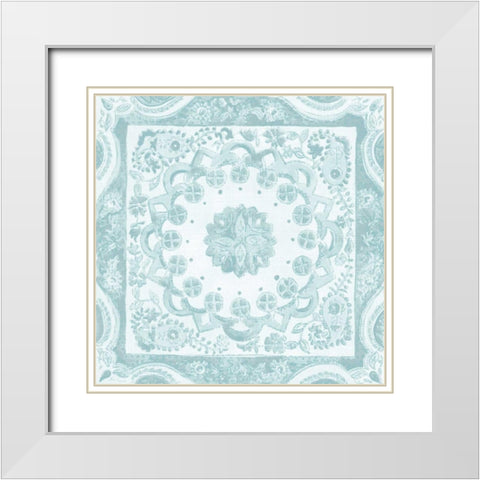 Spa Batik Rosette II White Modern Wood Framed Art Print with Double Matting by Zarris, Chariklia