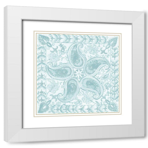Spa Batik Rosette III White Modern Wood Framed Art Print with Double Matting by Zarris, Chariklia