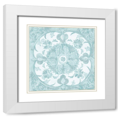 Spa Batik Rosette IV White Modern Wood Framed Art Print with Double Matting by Zarris, Chariklia