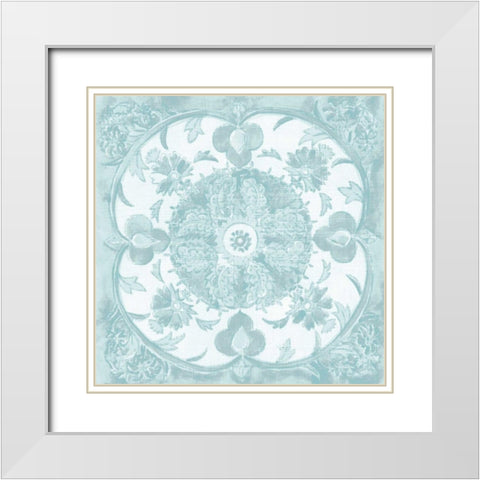 Spa Batik Rosette IV White Modern Wood Framed Art Print with Double Matting by Zarris, Chariklia