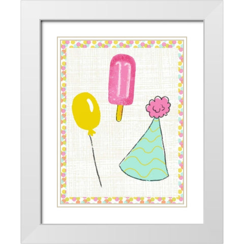 Pop Party I White Modern Wood Framed Art Print with Double Matting by Zarris, Chariklia