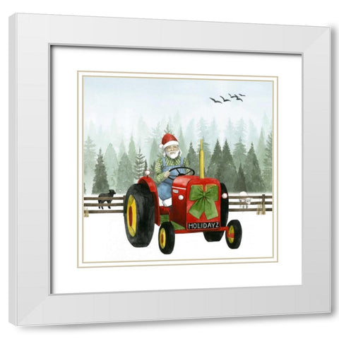 Country Santa I White Modern Wood Framed Art Print with Double Matting by Popp, Grace