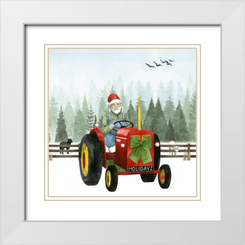 Country Santa I White Modern Wood Framed Art Print with Double Matting by Popp, Grace