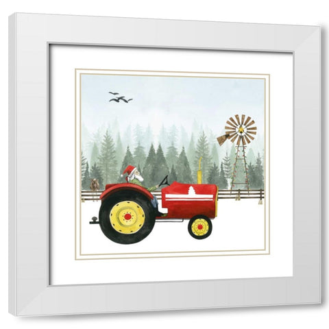 Country Santa II White Modern Wood Framed Art Print with Double Matting by Popp, Grace