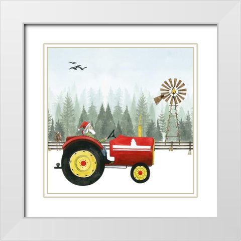 Country Santa II White Modern Wood Framed Art Print with Double Matting by Popp, Grace