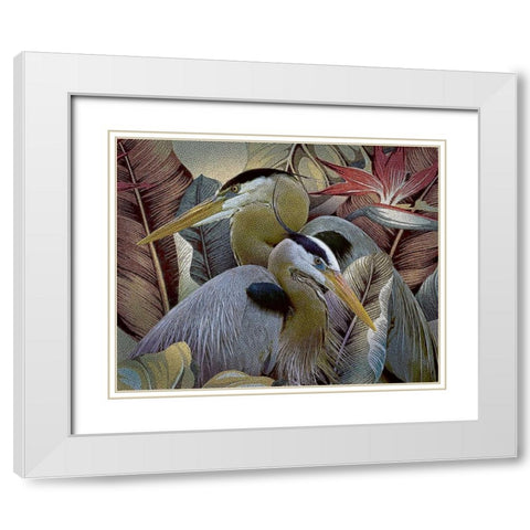 Two to Tango White Modern Wood Framed Art Print with Double Matting by Hunziker, Steve