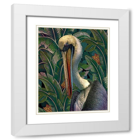 Primal Pelicana White Modern Wood Framed Art Print with Double Matting by Hunziker, Steve