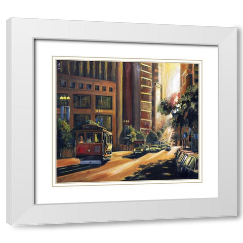 Ray of Light White Modern Wood Framed Art Print with Double Matting by Mica