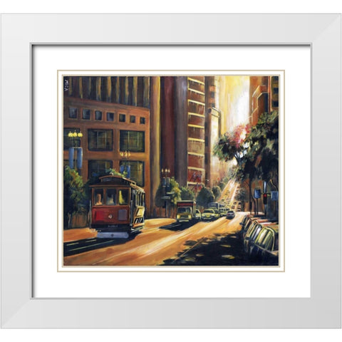 Ray of Light White Modern Wood Framed Art Print with Double Matting by Mica