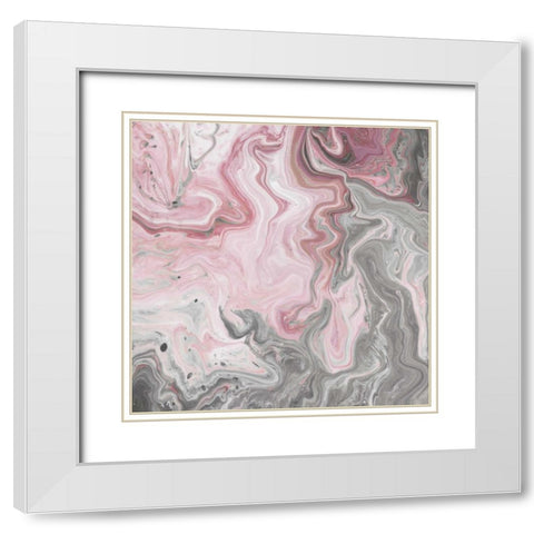 Blush Minerals I White Modern Wood Framed Art Print with Double Matting by Fagalde, Jarman