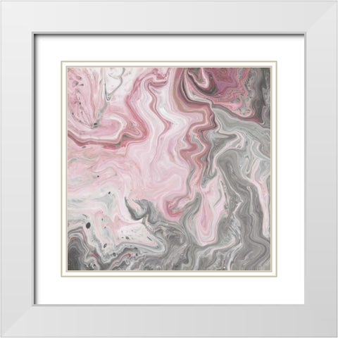 Blush Minerals I White Modern Wood Framed Art Print with Double Matting by Fagalde, Jarman