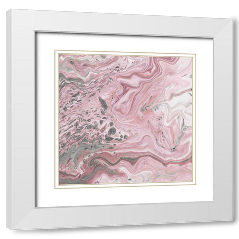 Blush Minerals II White Modern Wood Framed Art Print with Double Matting by Fagalde, Jarman
