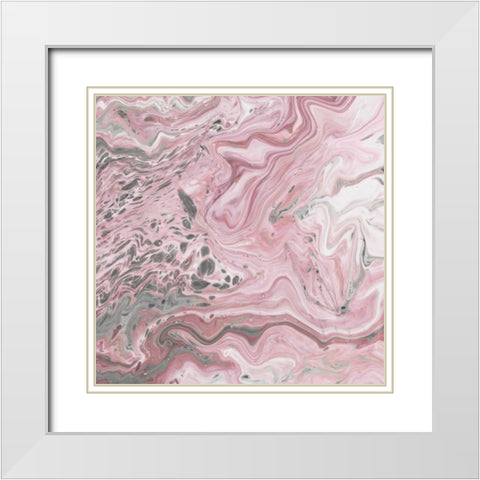 Blush Minerals II White Modern Wood Framed Art Print with Double Matting by Fagalde, Jarman