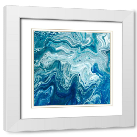 Indigo Minerals I White Modern Wood Framed Art Print with Double Matting by Fagalde, Jarman
