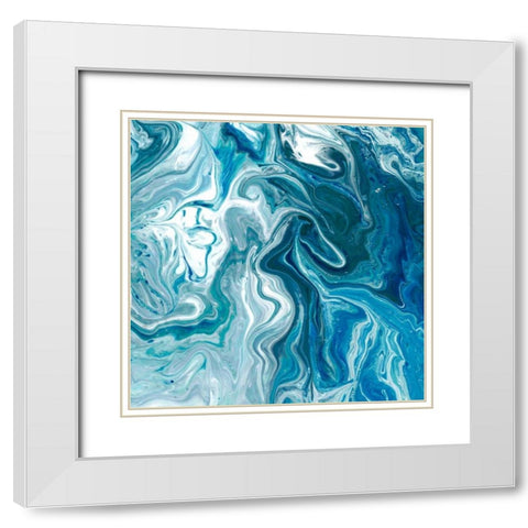Indigo Minerals II White Modern Wood Framed Art Print with Double Matting by Fagalde, Jarman