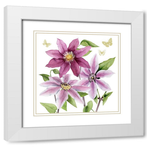 Clematis Climb I White Modern Wood Framed Art Print with Double Matting by Popp, Grace