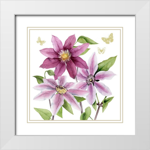 Clematis Climb I White Modern Wood Framed Art Print with Double Matting by Popp, Grace