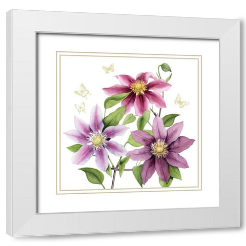Clematis Climb II White Modern Wood Framed Art Print with Double Matting by Popp, Grace