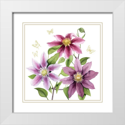 Clematis Climb II White Modern Wood Framed Art Print with Double Matting by Popp, Grace