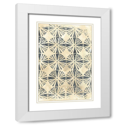 Ancient Textile I White Modern Wood Framed Art Print with Double Matting by Vess, June Erica