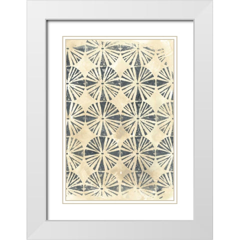 Ancient Textile I White Modern Wood Framed Art Print with Double Matting by Vess, June Erica