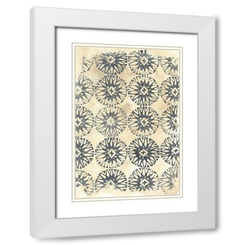 Ancient Textile II White Modern Wood Framed Art Print with Double Matting by Vess, June Erica