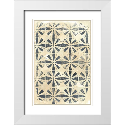 Ancient Textile III White Modern Wood Framed Art Print with Double Matting by Vess, June Erica