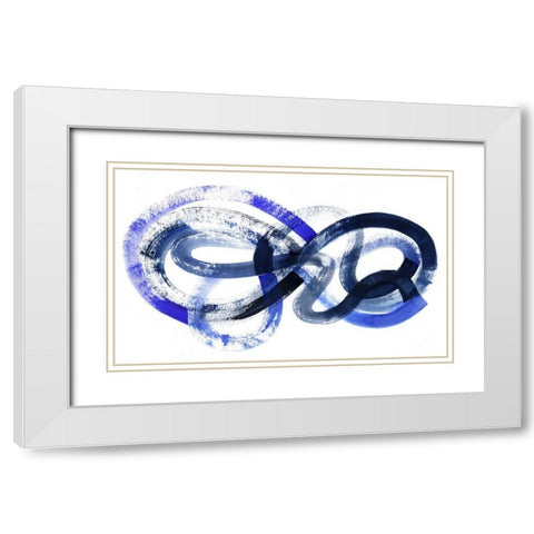 Blue Kinesis I White Modern Wood Framed Art Print with Double Matting by Popp, Grace