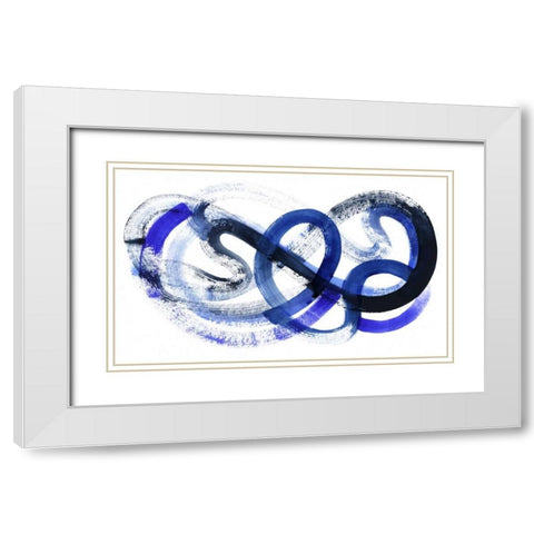 Blue Kinesis II White Modern Wood Framed Art Print with Double Matting by Popp, Grace