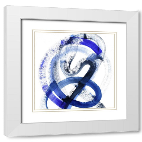 Blue Kinesis III White Modern Wood Framed Art Print with Double Matting by Popp, Grace