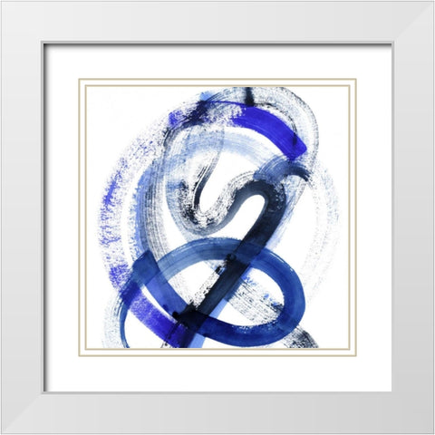 Blue Kinesis III White Modern Wood Framed Art Print with Double Matting by Popp, Grace