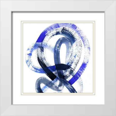 Blue Kinesis IV White Modern Wood Framed Art Print with Double Matting by Popp, Grace