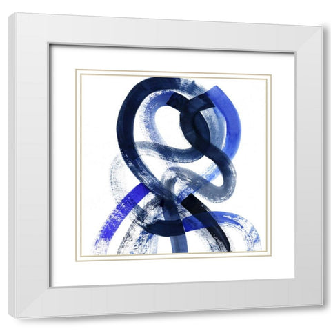 Blue Kinesis V White Modern Wood Framed Art Print with Double Matting by Popp, Grace